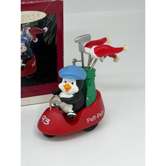 Vintage 1993 Hallmark Holiday Keepsake Putt-Putt Penguin Golf Christmas Ornament - Picture 2 of 4